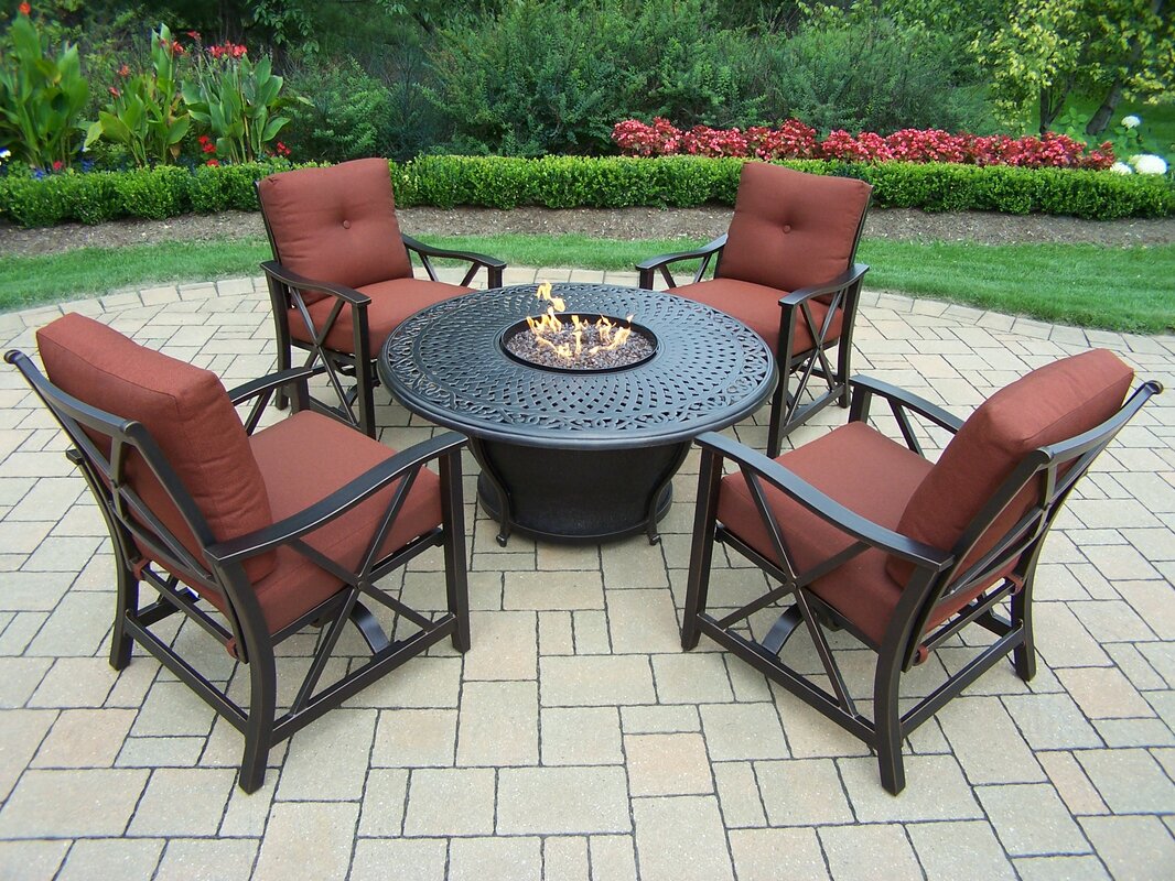 gas fire pit tables and chairs sets